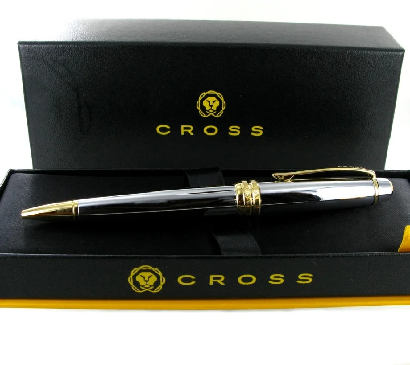 Engraved Cross AT452-6 Bailey Chrome and Gold Ballpoint Pen