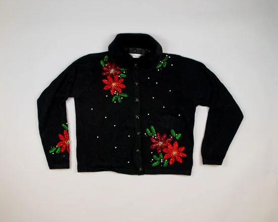 Even More Poinsettias-Medium Christmas Sweater