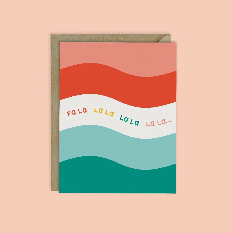 Christmas Gifting Joy FA LA LA -COLORBLOCK MODERN CHRISTMAS CARD