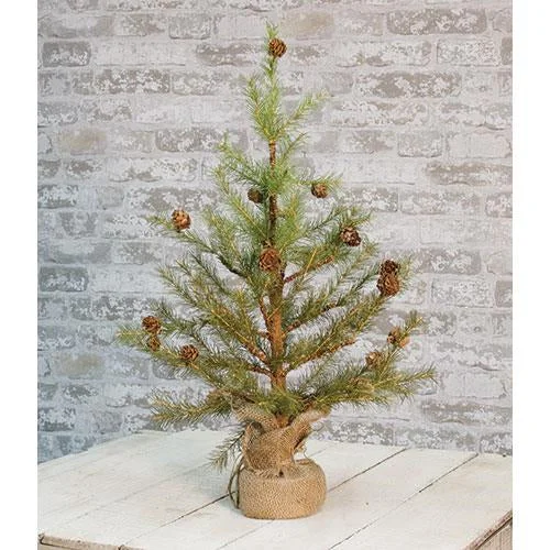 Christmas Classic Traditions Feather Pinecone Tree 24" ^