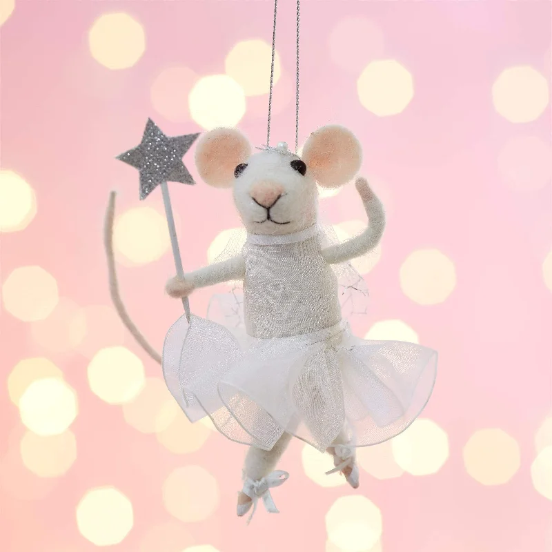 Felt Fairy Mouse Hanging Christmas Tree Decoration