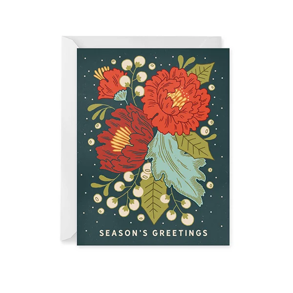 Festive Florals Holiday Card