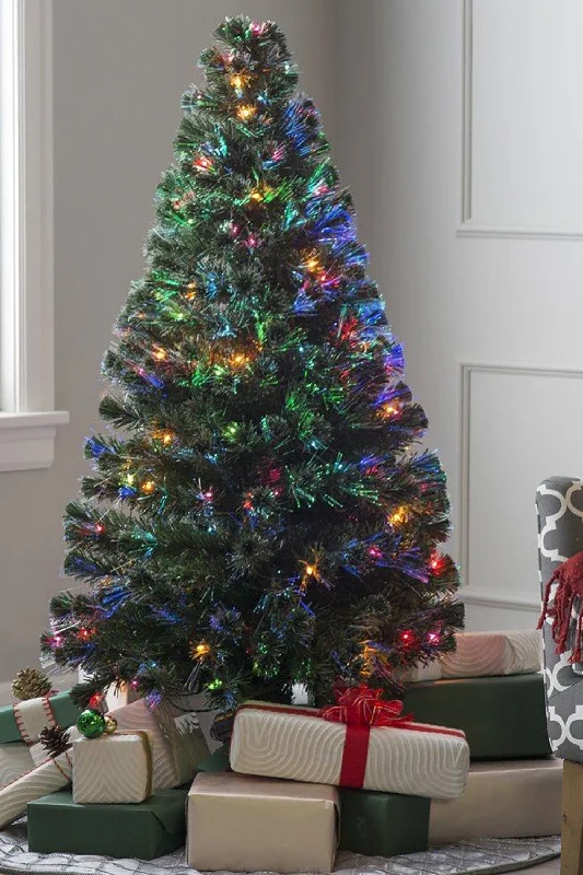 Christmas Snow Covered Trees Fiber Optic Christmas Tree