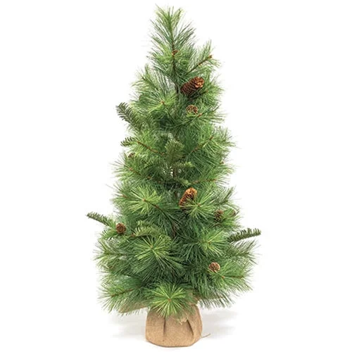 Christmas Home Decorations Forest Path Pine Tree in Burlap Base 3ft