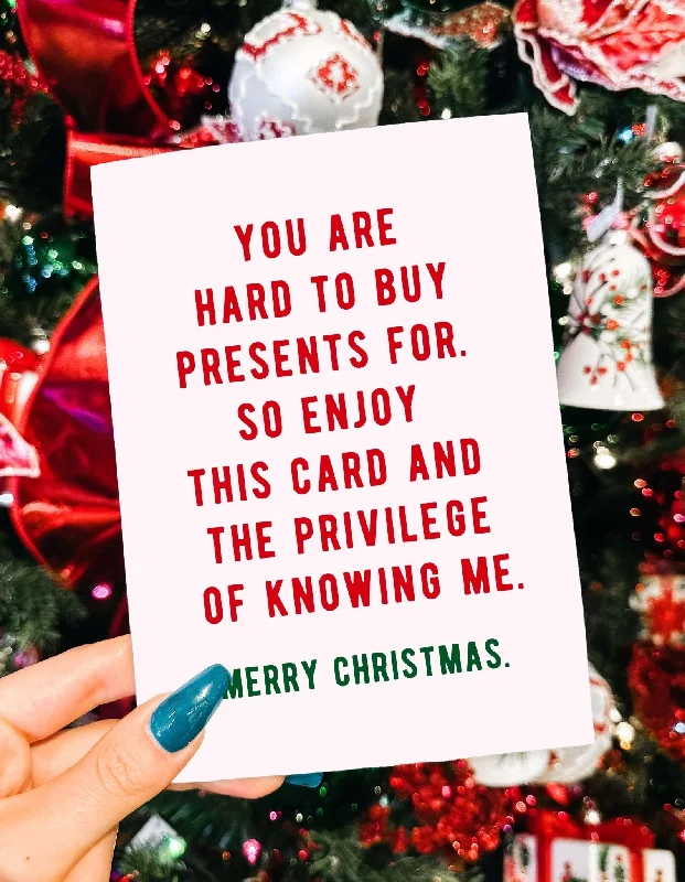 Christmas Mistletoe Magic Funny Christmas You Are Hard To Buy Presents For Greeting Card