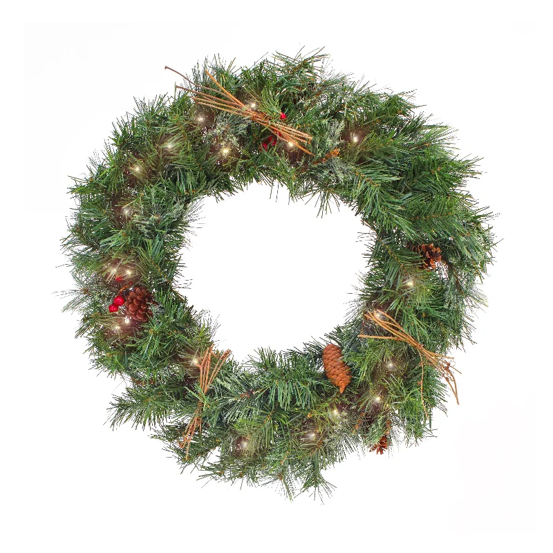 Christmas Tree Angel Glistening Pine Wreaths