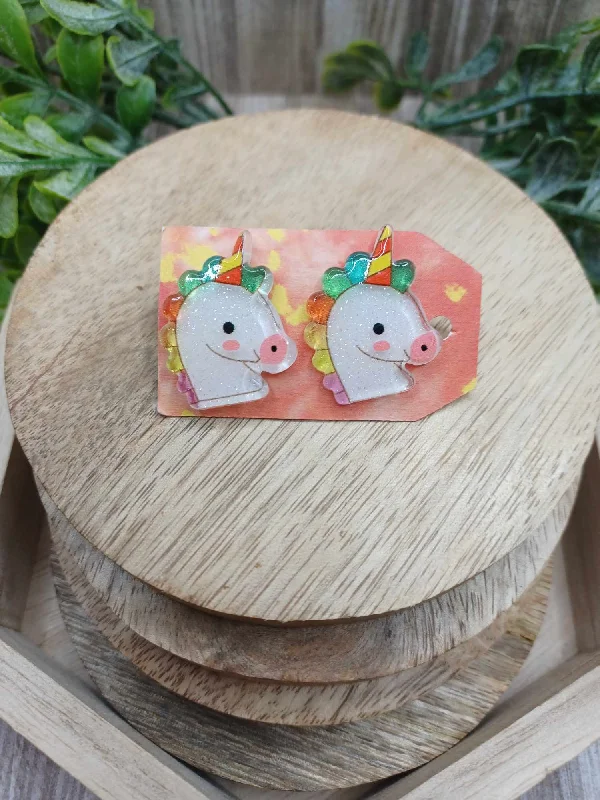 Christmas Homemade Cookies Glitter Unicorn Earrings