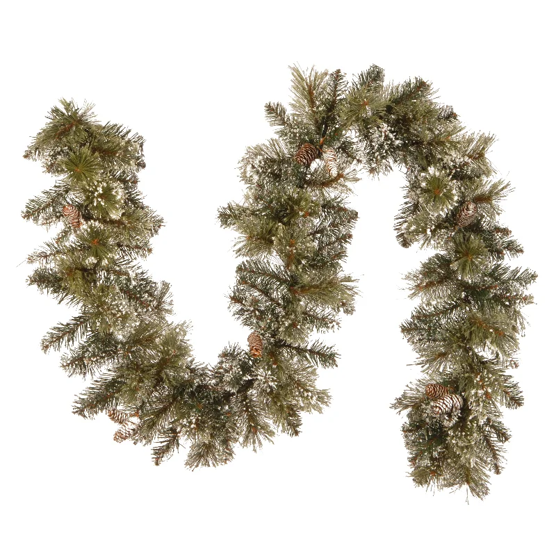 Christmas Wooden Decor Glittery Bristle Garlands