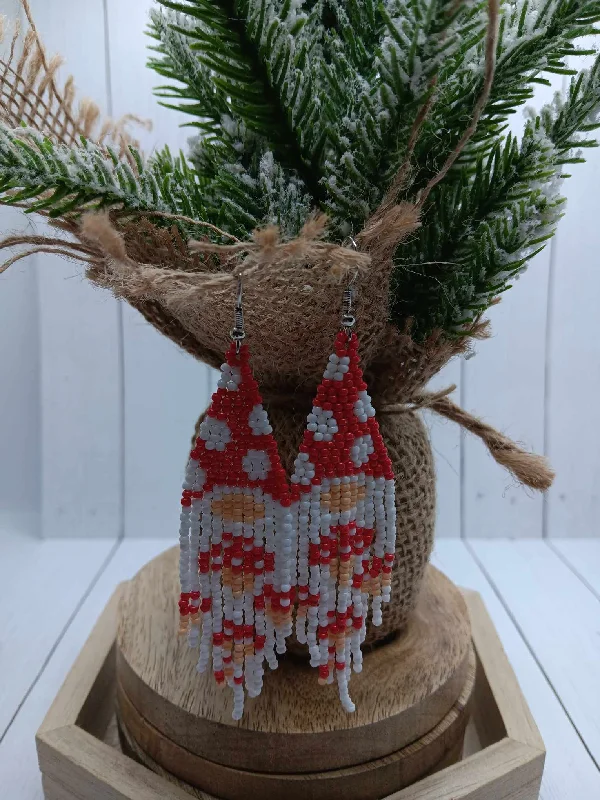 Christmas Holiday Treats Gnome Beaded Earrings