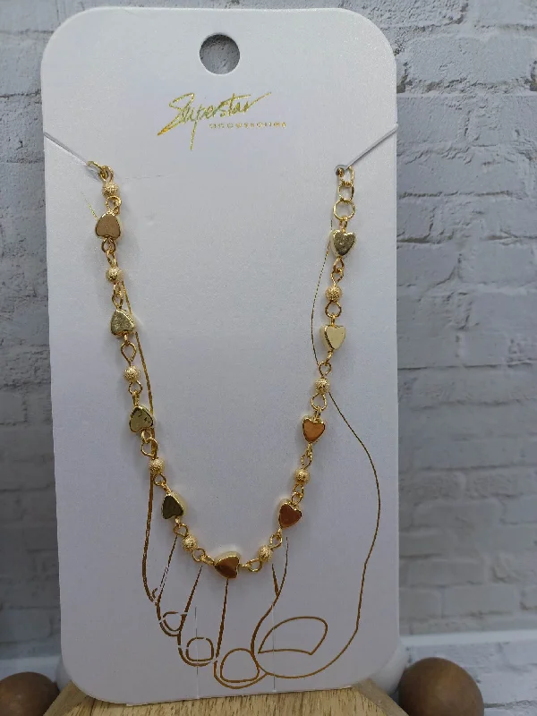 Christmas Winter Decor Gold Heart Anklet