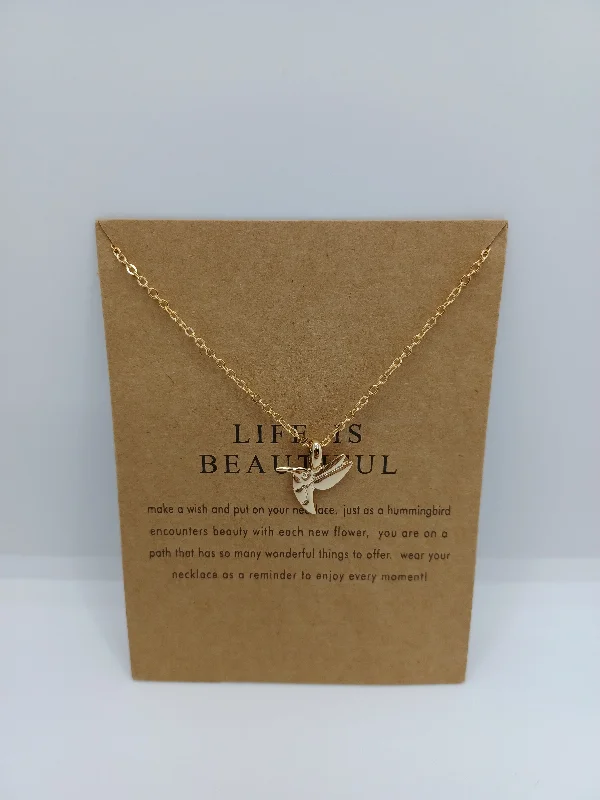 Gold Hummingbird Necklace