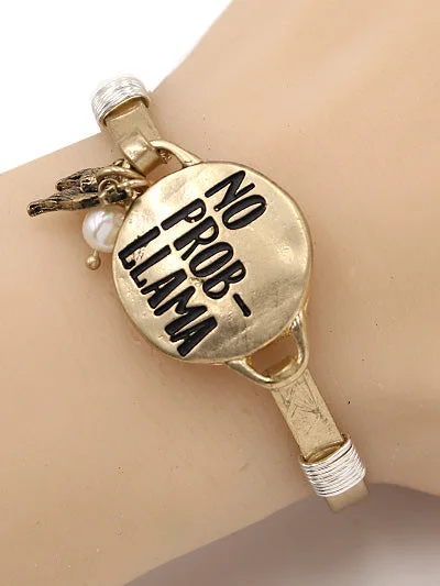 Gold No Prob-Llama Hook & Eye Bracelet