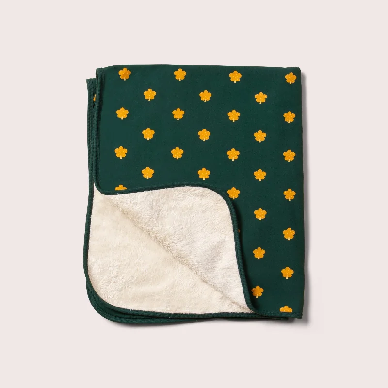 Christmas Baking Fun Golden Leaves Sherpa Hooded Organic Baby Blanket