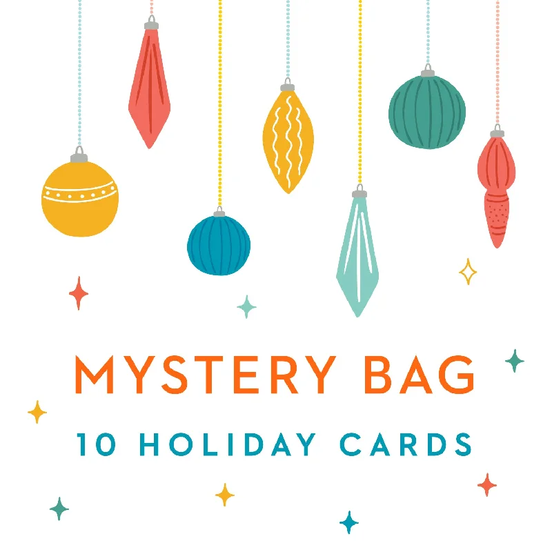 Christmas Carol Singing MYSTERY BAG - 10 Winter Holiday cards & Envelopes / Grab bag of 10 slightly imperfect or discontinued greeting cards