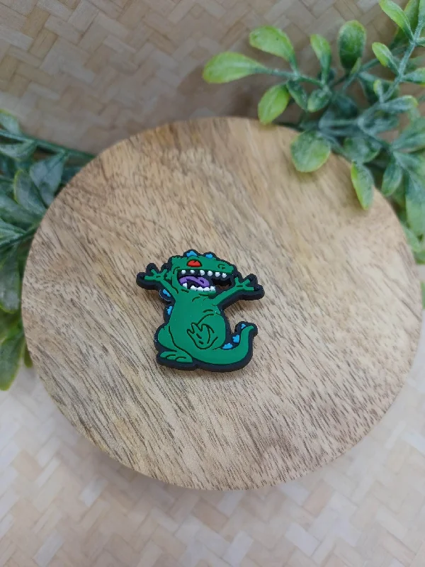 Christmas Santa Arrival Green Dinosaur Shoe Charm Accessory