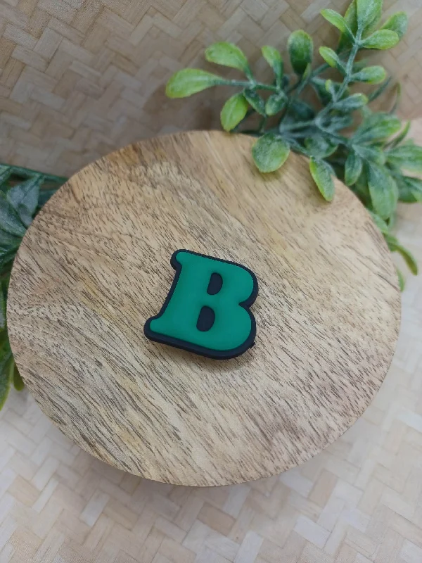Christmas Jolly Decorations Green Letter "B" Shoe Charm Accessory