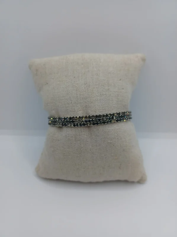 Gunmetal Rhinestone Bracelet Set