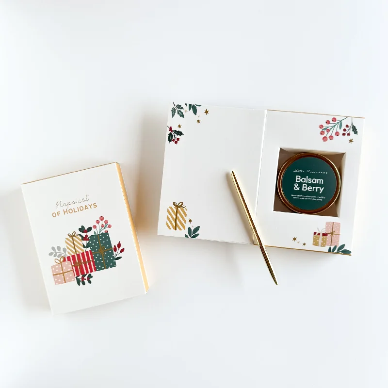 Happiest of Holidays Card with Balsam & Berry Candle Inside