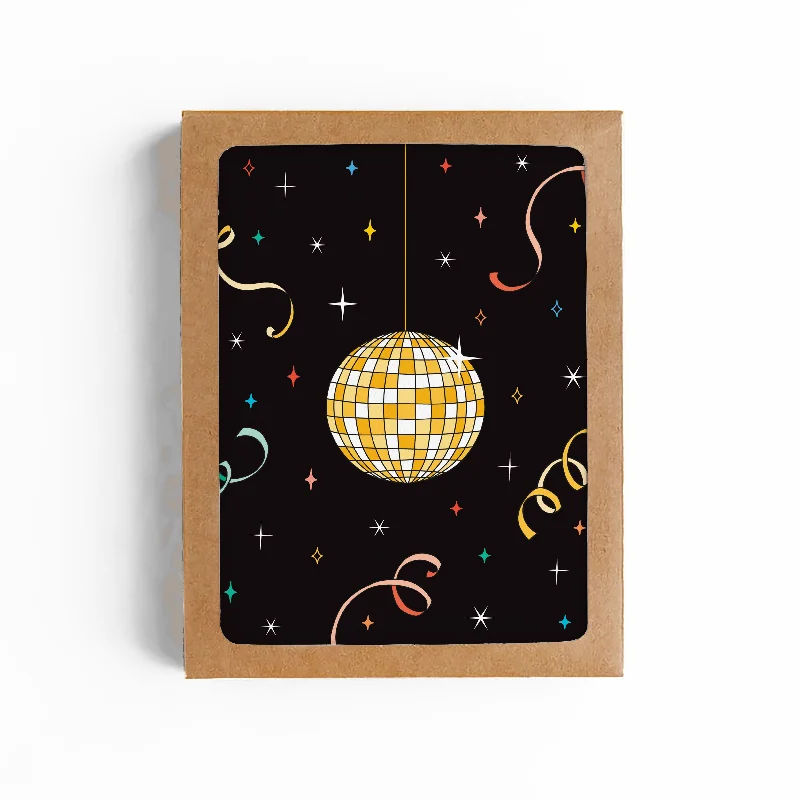 Christmas Holiday Table Disco Party New Year Card-Boxed Set of 6