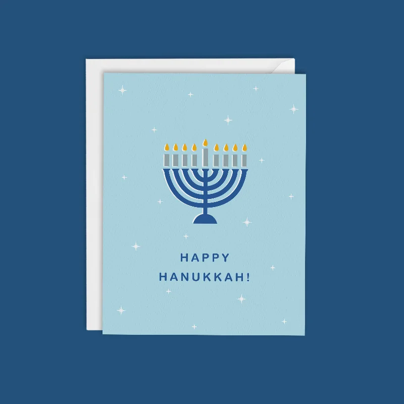 Christmas Handmade Crafts HAPPY HANUKKAH CARD-SIMPLE MENORAH CARD