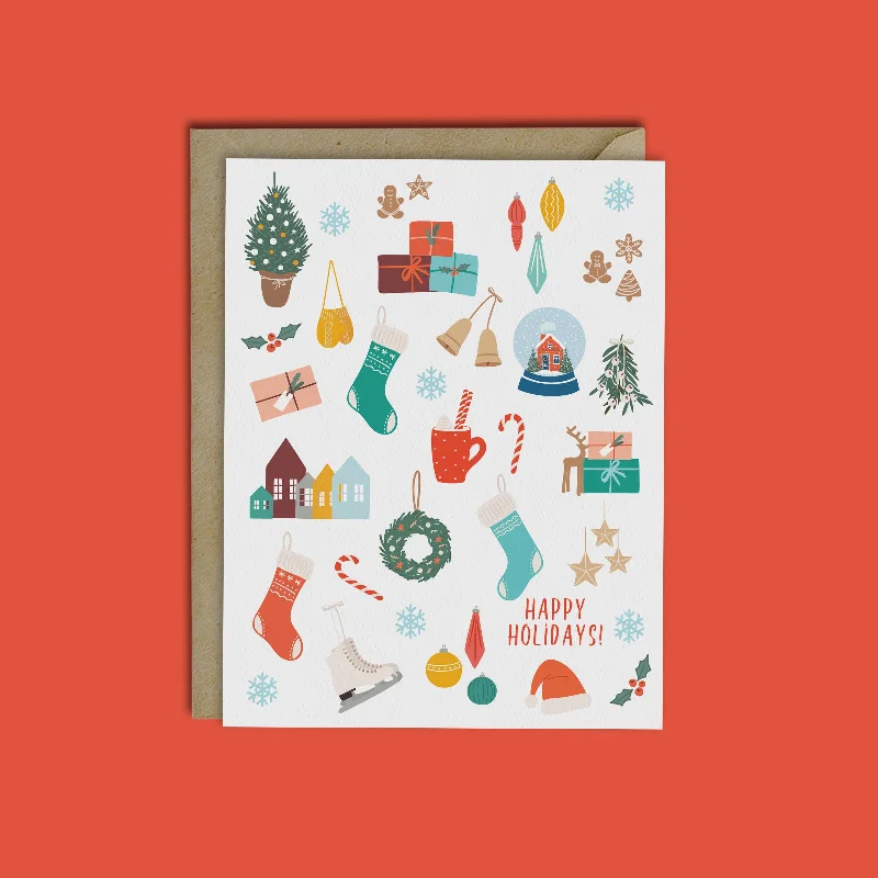 Christmas White Wonderland HAPPY HOLIDAYS-HOLIDAY FAVORITES CARD