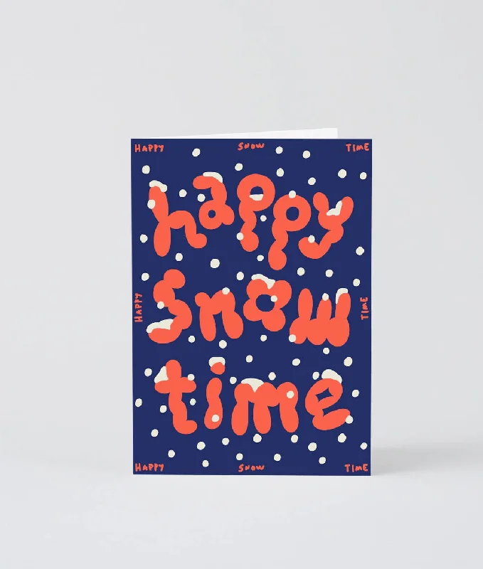 'Happy Snow Time' Embossed Holiday Greeting Card