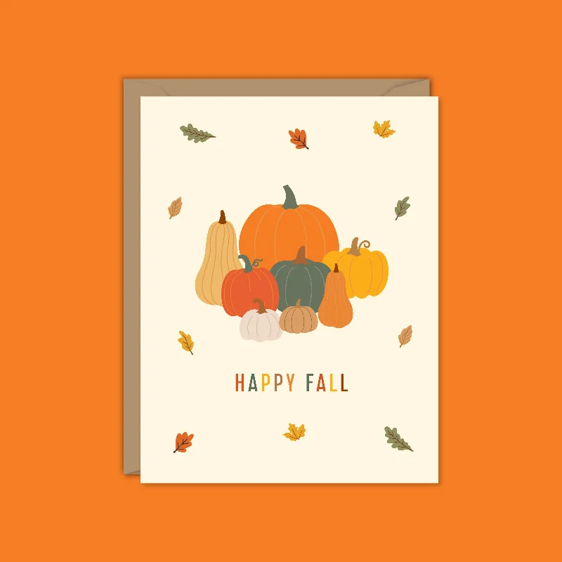 Christmas Warm Drinks Happy Fall Pumpkins Card