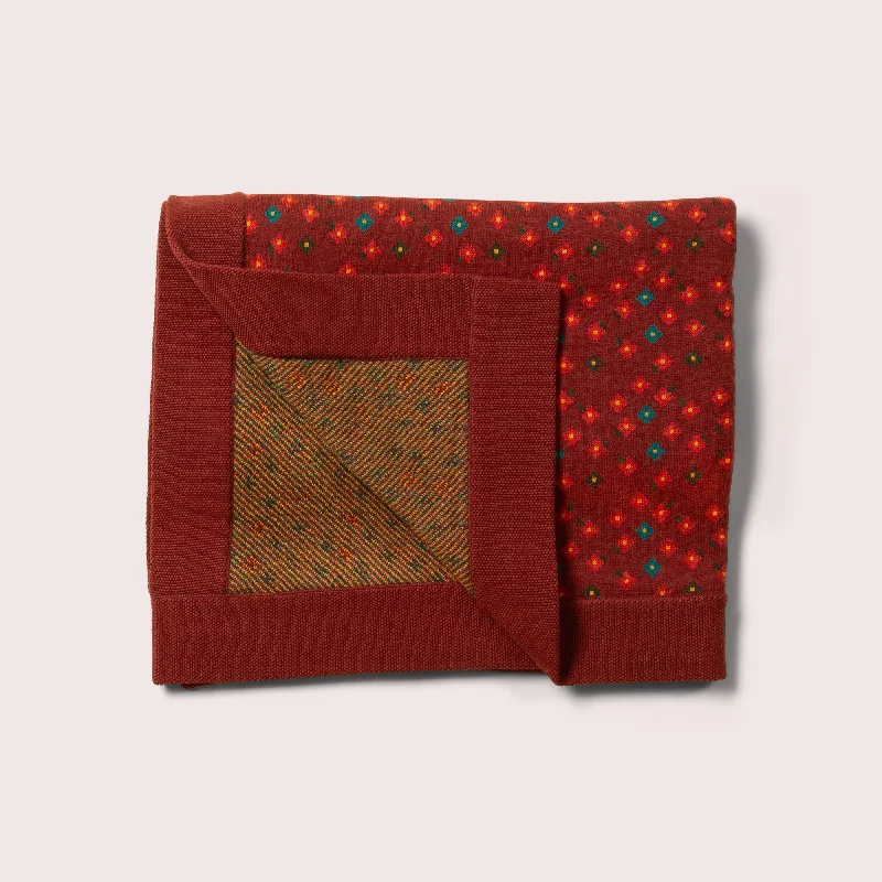 Christmas Special Dinner Hazelnut Flowers Soft Knitted Organic Baby Blanket