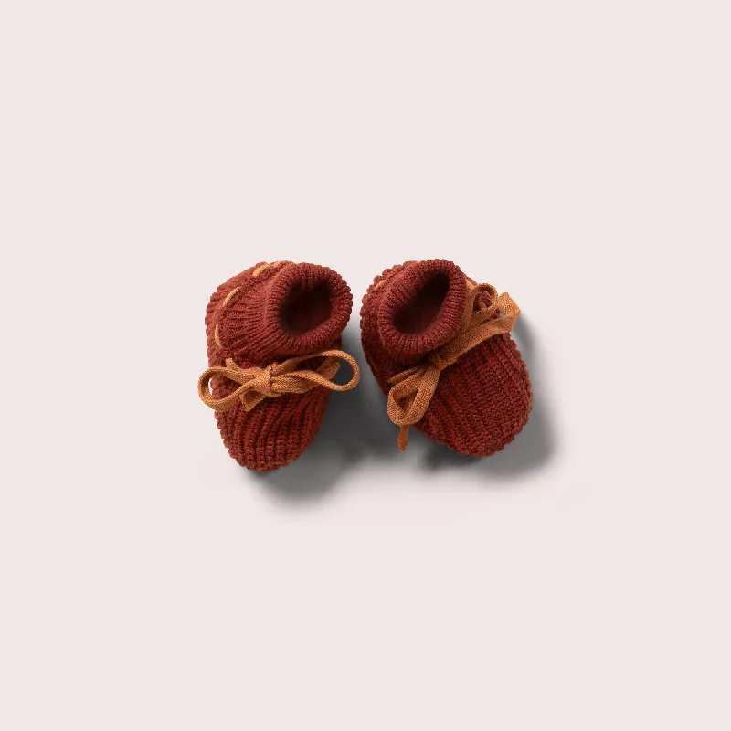 Christmas Twinkling Lights Hazelnut Knitted Booties
