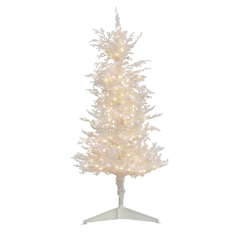 Christmas Cozy Decor 4 ft.Pre-Lit Tree with Warm White LED Lights
