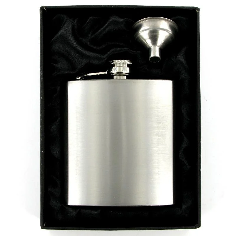 Christmas Classic Traditions Hip Flask 6oz Brushed Steel