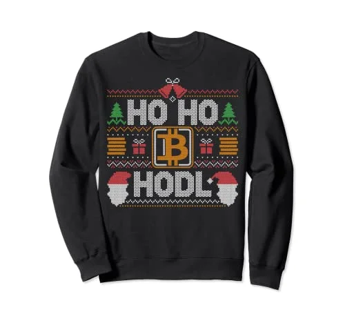 Christmas Wooden Decor Ho Ho Hodl Hodling Through The Snow Ugly Christmas Sweater Sweatshirt