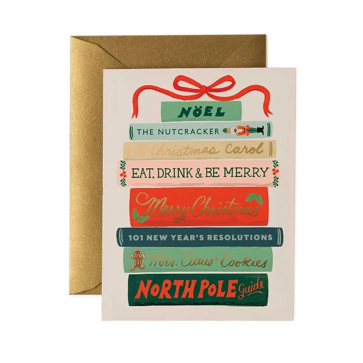 Christmas Classic Festivities Holiday Books Greeting Card