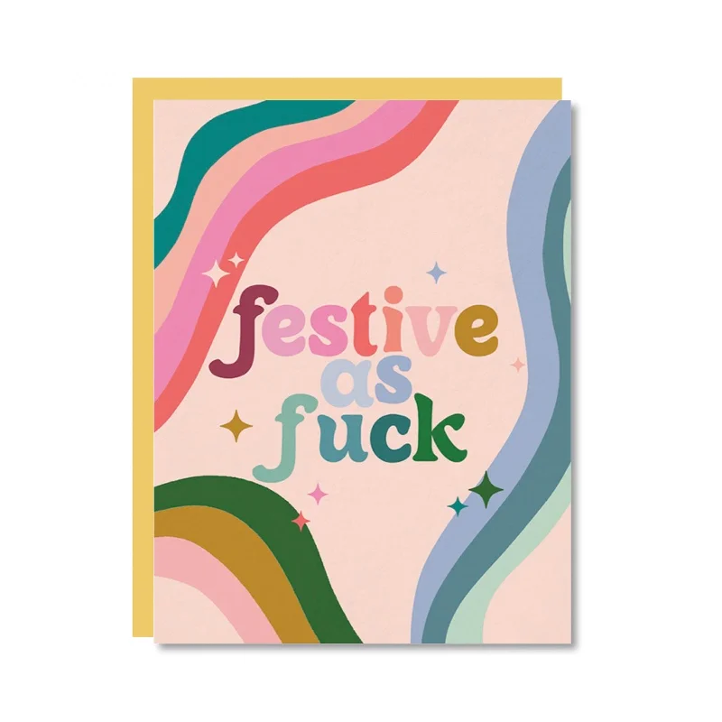 Festive As F*ck Holiday Greeting Cards Set (8ct)