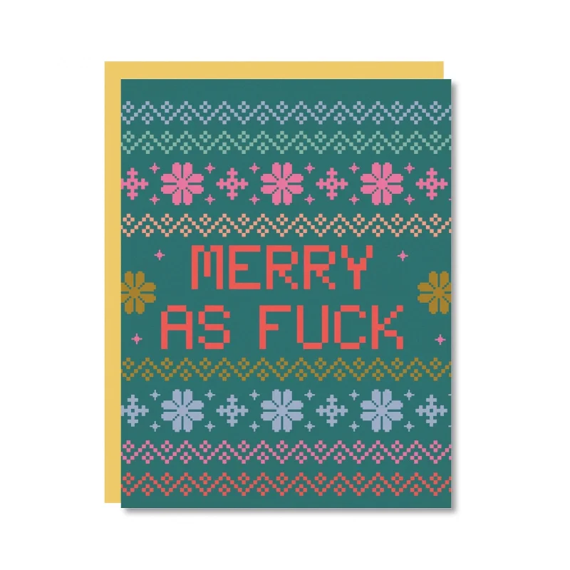 Merry As Fuck Holiday Greeting Cards Set (8ct)