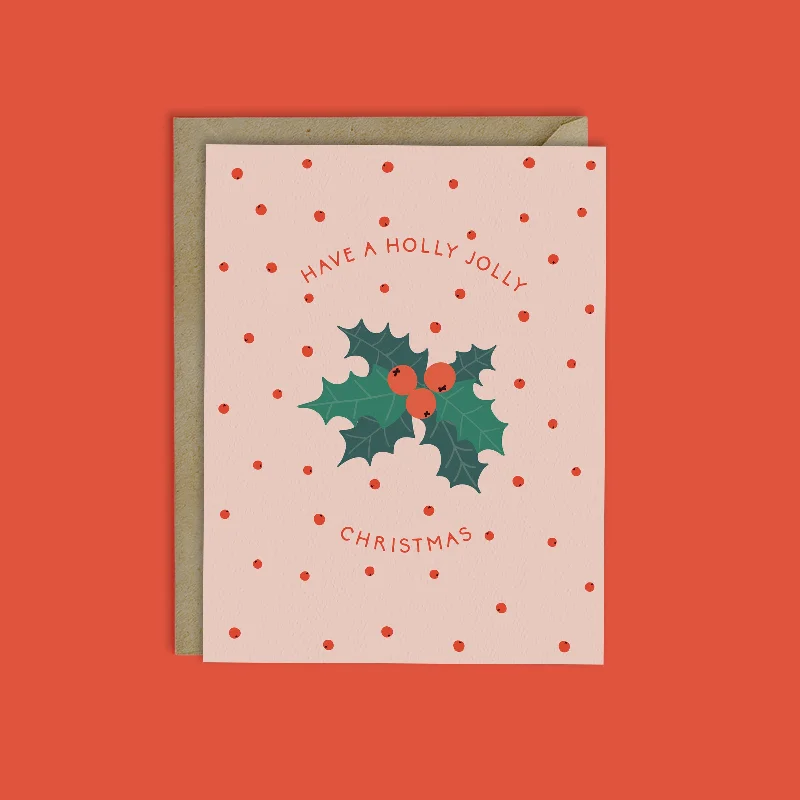 Christmas Winter Festival HOLLY JOLLY CHRISTMAS- HOLLY BERRY CARD