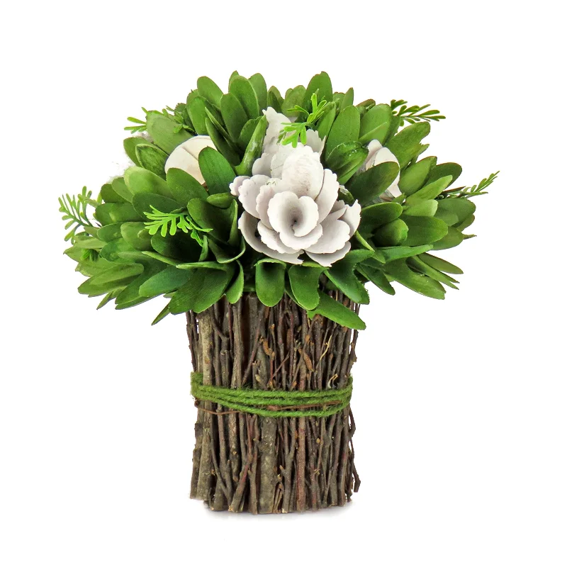 Christmas Jolly Decorations Artificial Floral Bundle, Cream, Decorated with Floral Blooms, Twig Base, Spring Collection, 9 Inches Christmas Jolly Decorations Artificial Floral Bundle, Cream, Decorated with Floral Blooms, Twig Base, Spring Collection, 9 Inches
