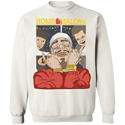 Christmas Classic Holiday Songs Home Malone Funny Home Alone Christmas Movie Custom Unisex Sweatshirt White