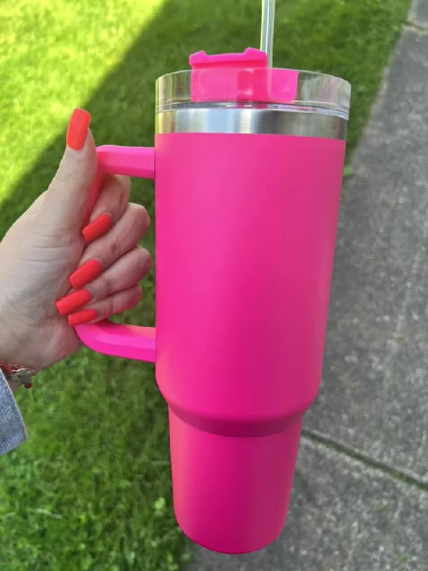Christmas Holiday Countdown Hot Pink 40 oz Tumbler