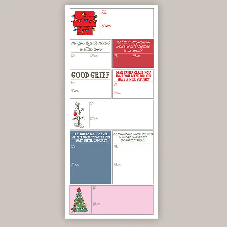 Christmas Sweet Treats Charlie Brown Holiday Tags (Sticker Sheet)