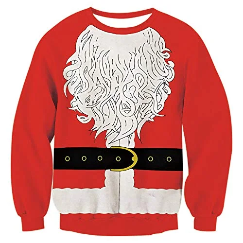 Christmas Reindeer Sleigh Idgreatim Couple Ugly Chritsmas Sweater Funny Xmas Pullover Sweatshirt for Women Mens Casual Long Sleeve Tops Shirt XXL