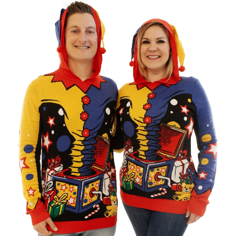 Christmas Star Tree Topper Jack in the Box Hoodie | Ugly Christmas Sweater For Men & Women | Unisex Sizing
