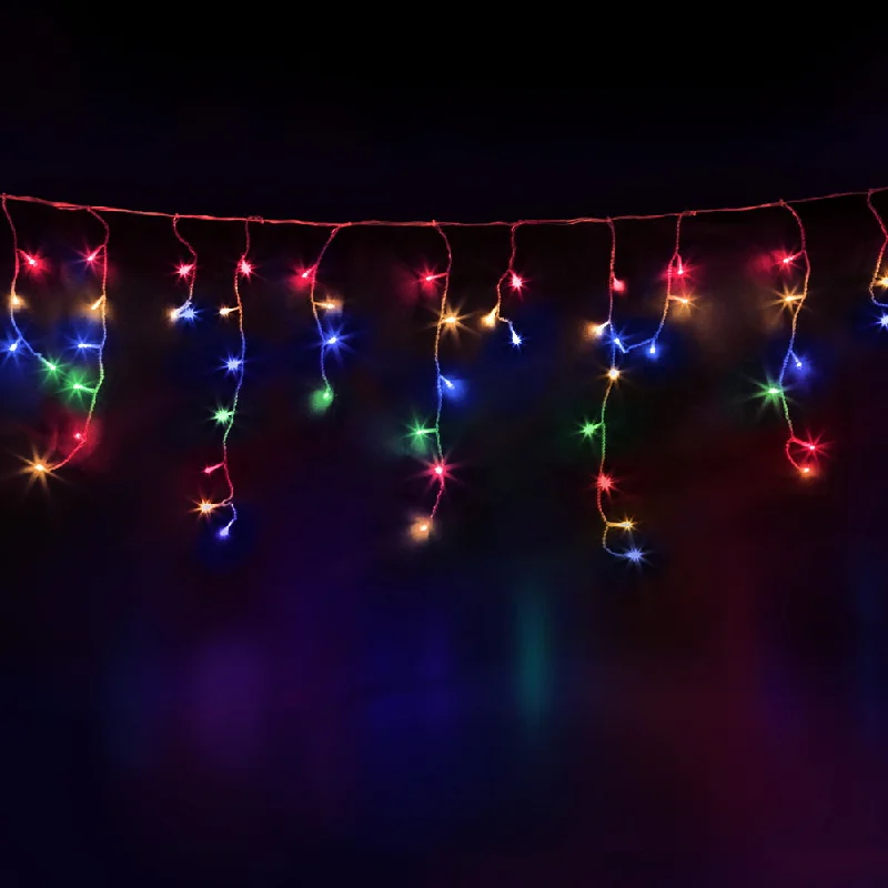 Christmas Festive Wrapping 12.5M Solar Christmas Lights Icicle String Light - Multi Colour