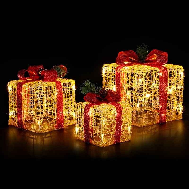 Christmas Winter Nights Magic 3-Pieces Christmas Lights Gift Box Set Set 48 LED Decorations