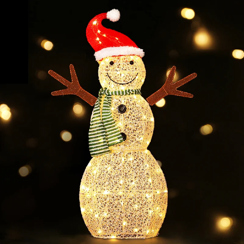 Christmas Family Fun Night 0.97M Christmas Lights Snowman 80 LED Decorations