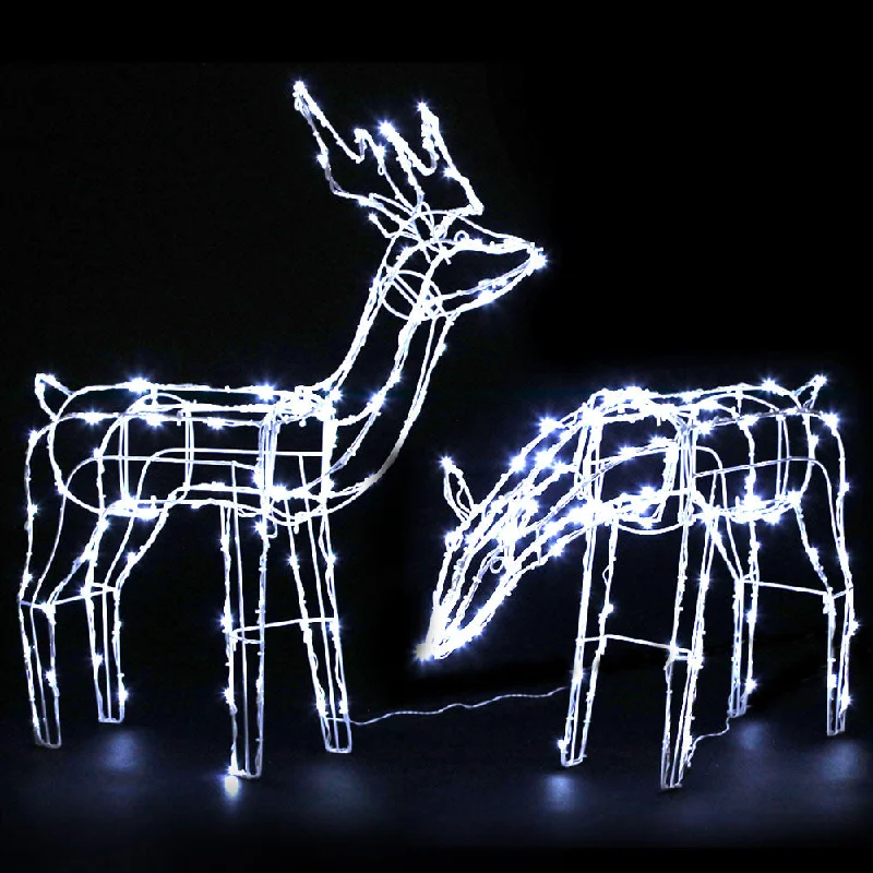 Christmas Wrapped Surprises 2-Pieces Christmas Lights Reindeers 200 LED Decorations