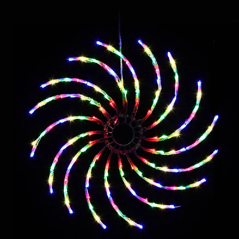 Christmas Santa Arrival 0.5M Christmas Lights 128 LED Spin Motif Light Decorations