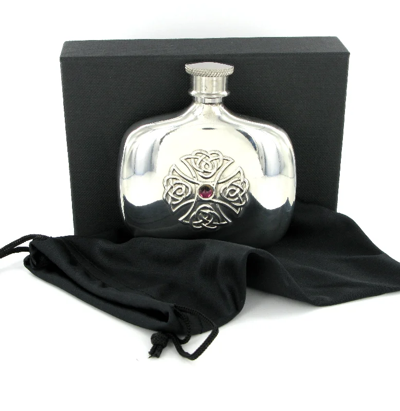 Christmas Traditional Feast Ladies Pewter Hip Flask 4oz