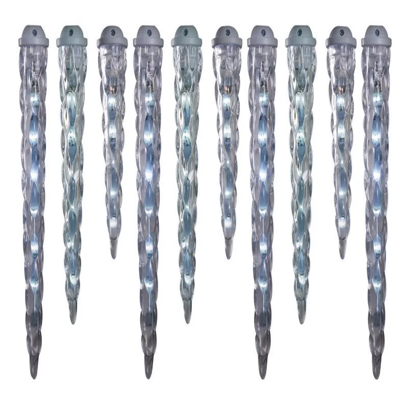 Christmas Gifting Joy Celebrations LED Clear/Warm White 10 ct Icicle Christmas Lights 9 ft.