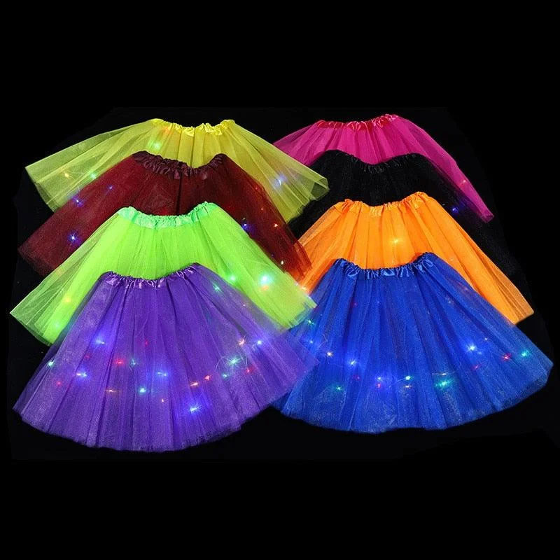 Christmas Toy Workshop LED Skirt Glow Light Tutu Luminous Christmas Tree Gift